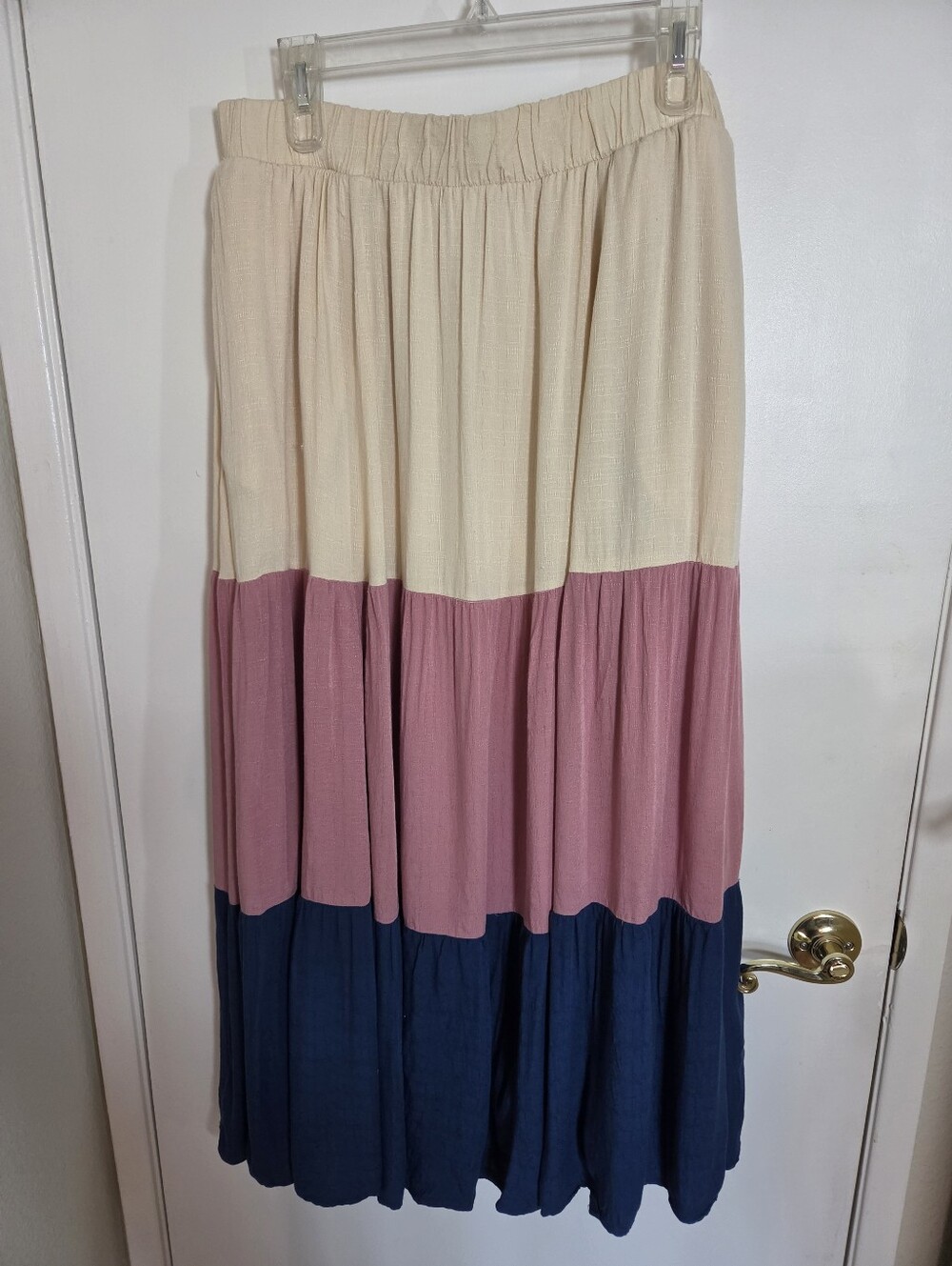 Torrid Color Block Tiered Boho Flowy Maxi Skirt -Pockets- Plus 1X